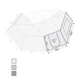 Overland Vehicle Systems - 270 Awning Wall 1 Passenger Side Wall with Door & Window - 18129910