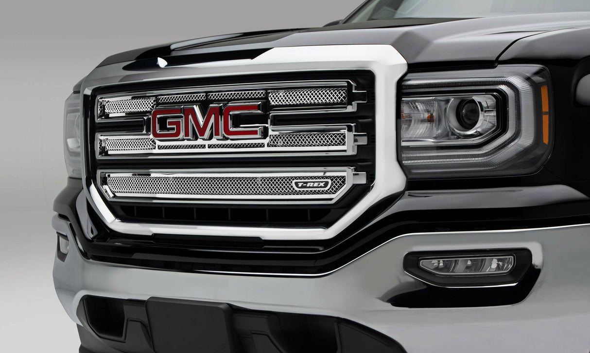 T-Rex Grilles - 2 Pc Small Mesh Stainless Steel Upper Class Grille Overlay - 54215