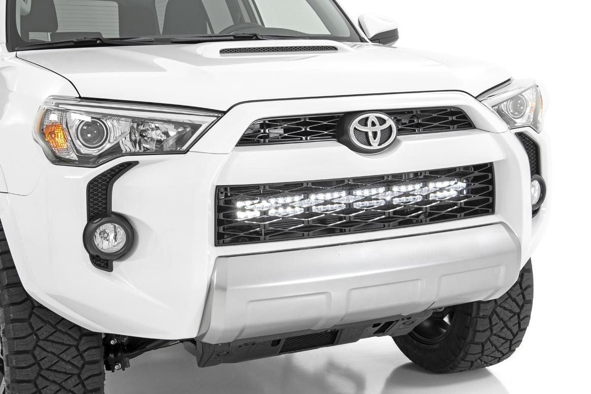 Rough Country - LED Light Kit - Bumper Mount - 30" Black Dual Row - White DRL - Toyota 4Runner (14-20) - 70787