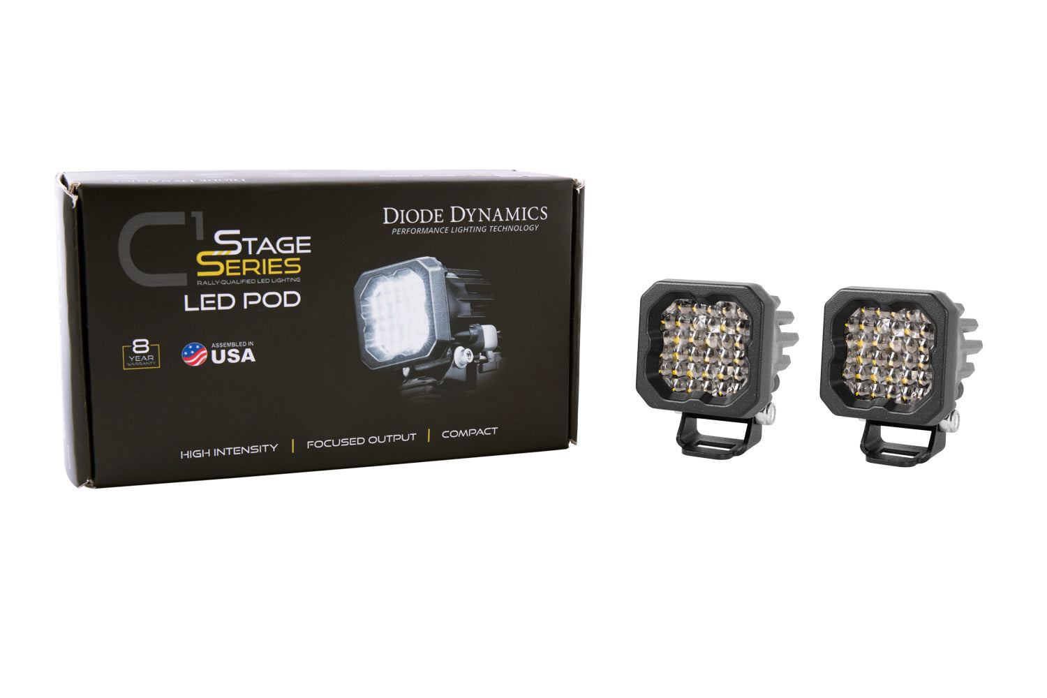 Diode Dynamics - Stage Series C1R White Flood Standard LED Pod (pair) - DD7423P