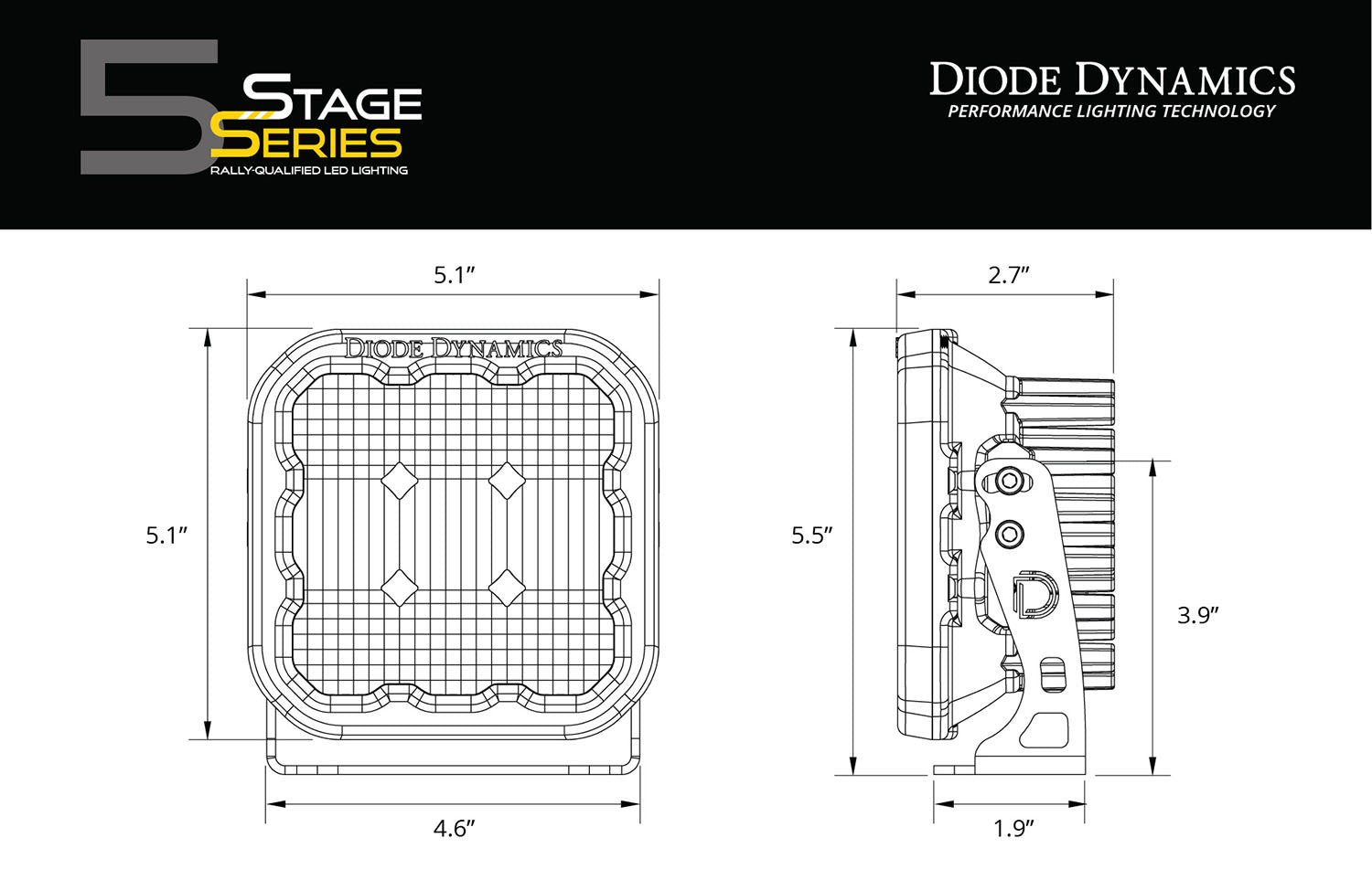 Diode Dynamics - SS5 LED Pod Pro Yellow Combo (pair) - DD6778P