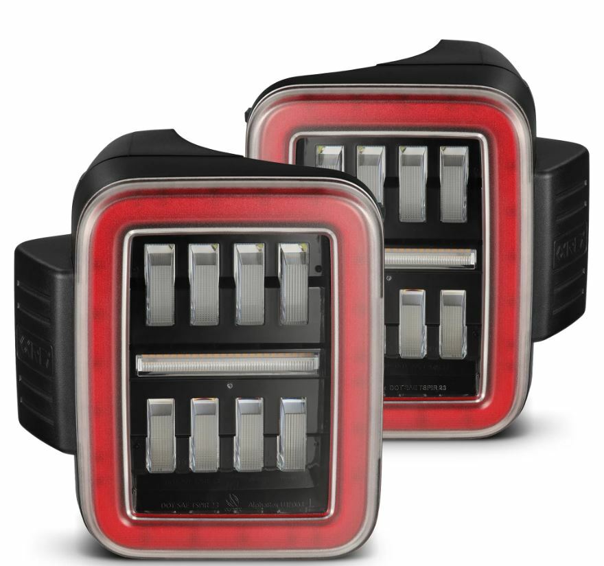 AlphaRex 602070 Prismatic LED Taillights Black Red