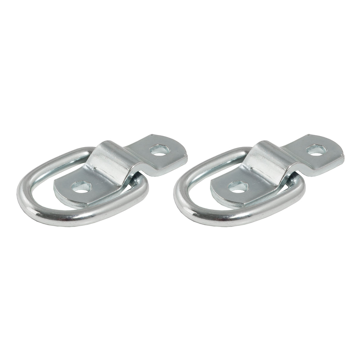 Curt - 1" x 1-1/4" Surface-Mounted Tie-Down D-Rings (1,200 lbs, Clear Zinc, 2-Pack) - 83731