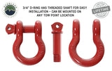 Overland Vehicle Systems - 19019904 Recovery Shackle 3/4 Inch 4.75 Ton Red - 19019904