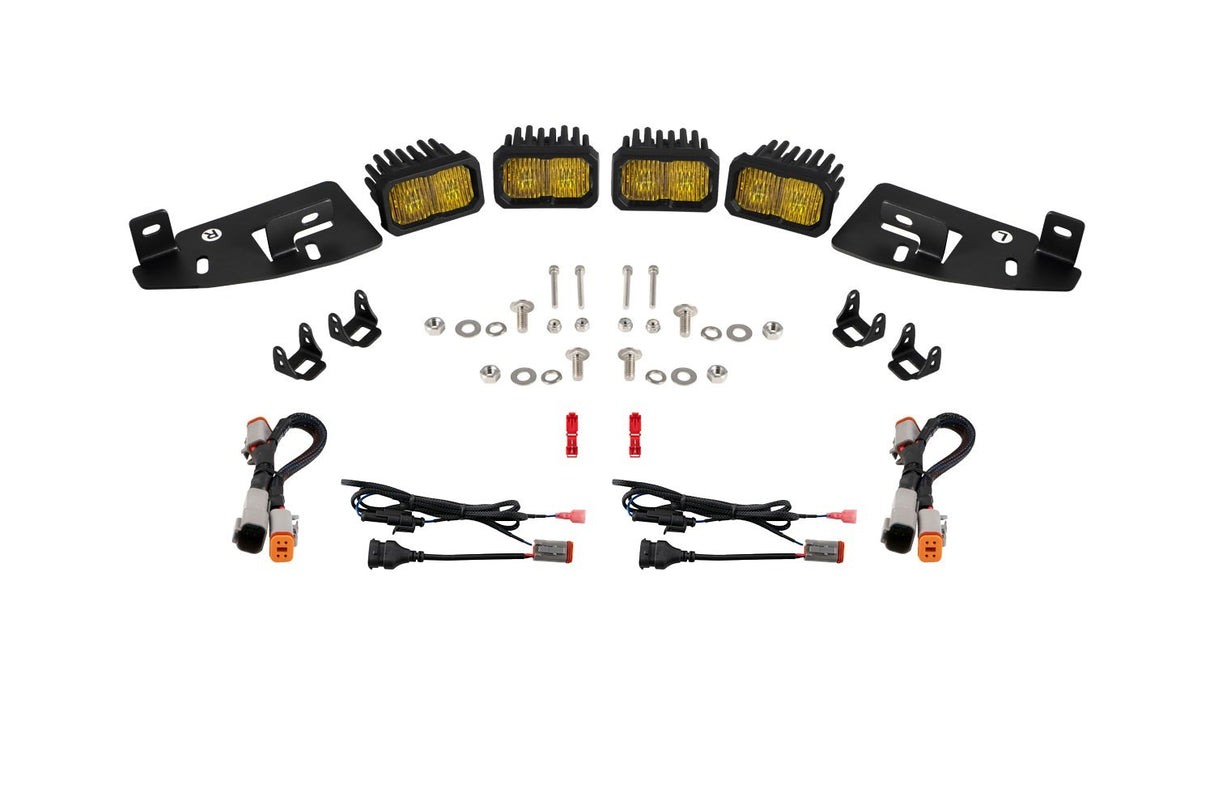Diode Dynamics - SSC2 LED Fog Pocket Kit for 2019+ Ram, Yellow Sport - DD7623