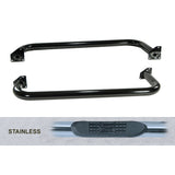 Rugged Ridge - Round Tube Side Steps, 3 Inch, Stainless Steel; 87-95 Jeep Wrangler YJ - 11593.03