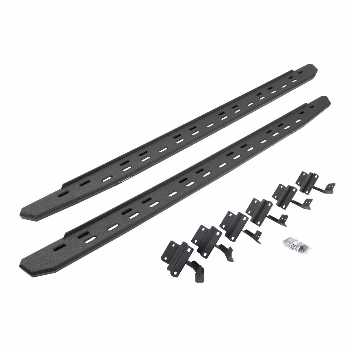 Go Rhino 69615587ST - RB30 Slim Line Running Boards with Mounting Bracket Kit - Protective Bedliner Coating
