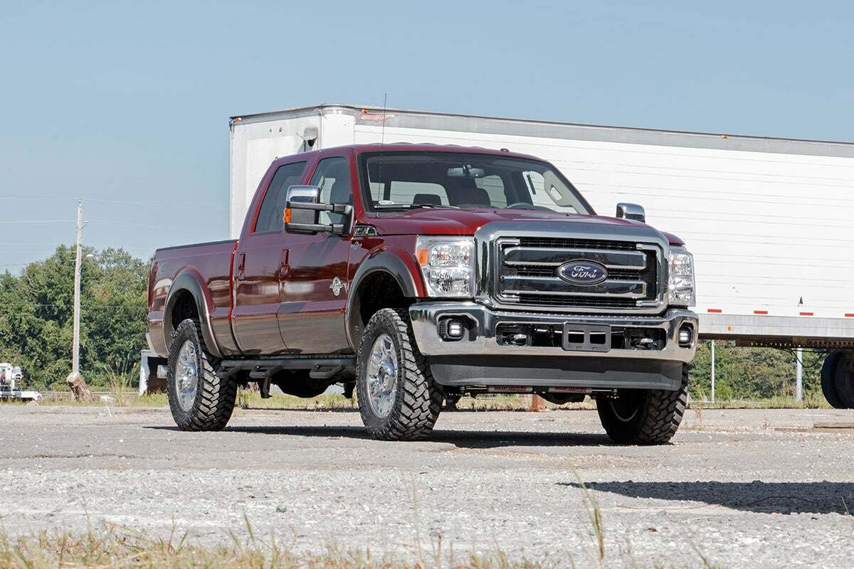 Rough Country - LED Light Kit - Fog Mount - 2" Black Pair - Ford F-250 F-350 Super Duty (11-16) - 70622