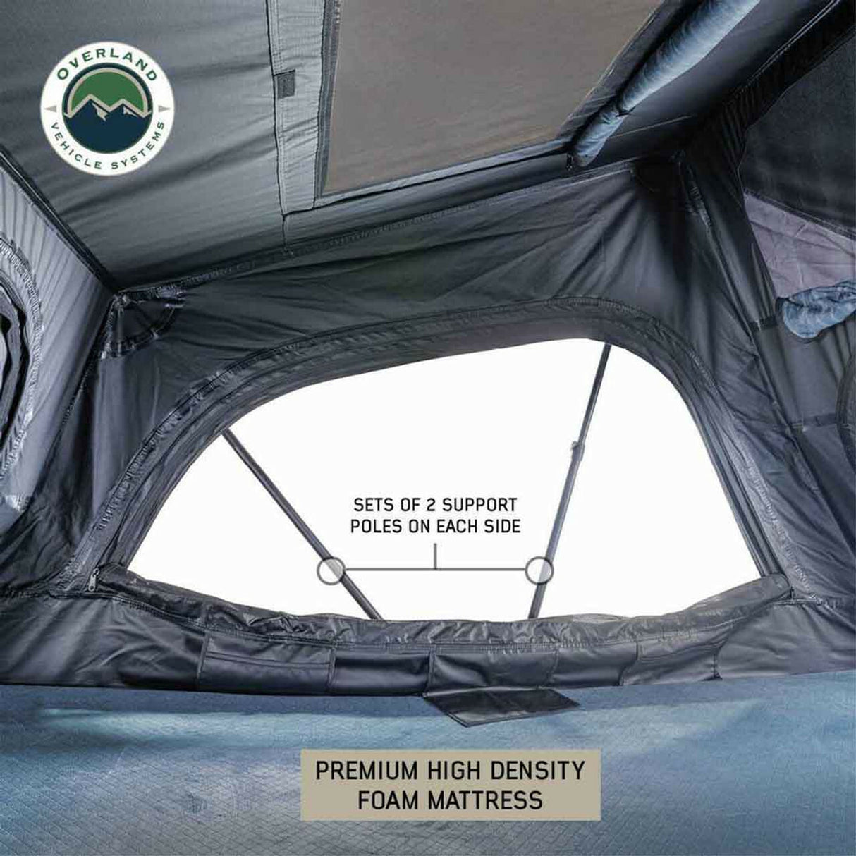 Overland Vehicle Systems - XD Sherpa Solo - Soft Sided Roof Top Tent, 1 Person, Grey Body and Black Rainfly - 18209901