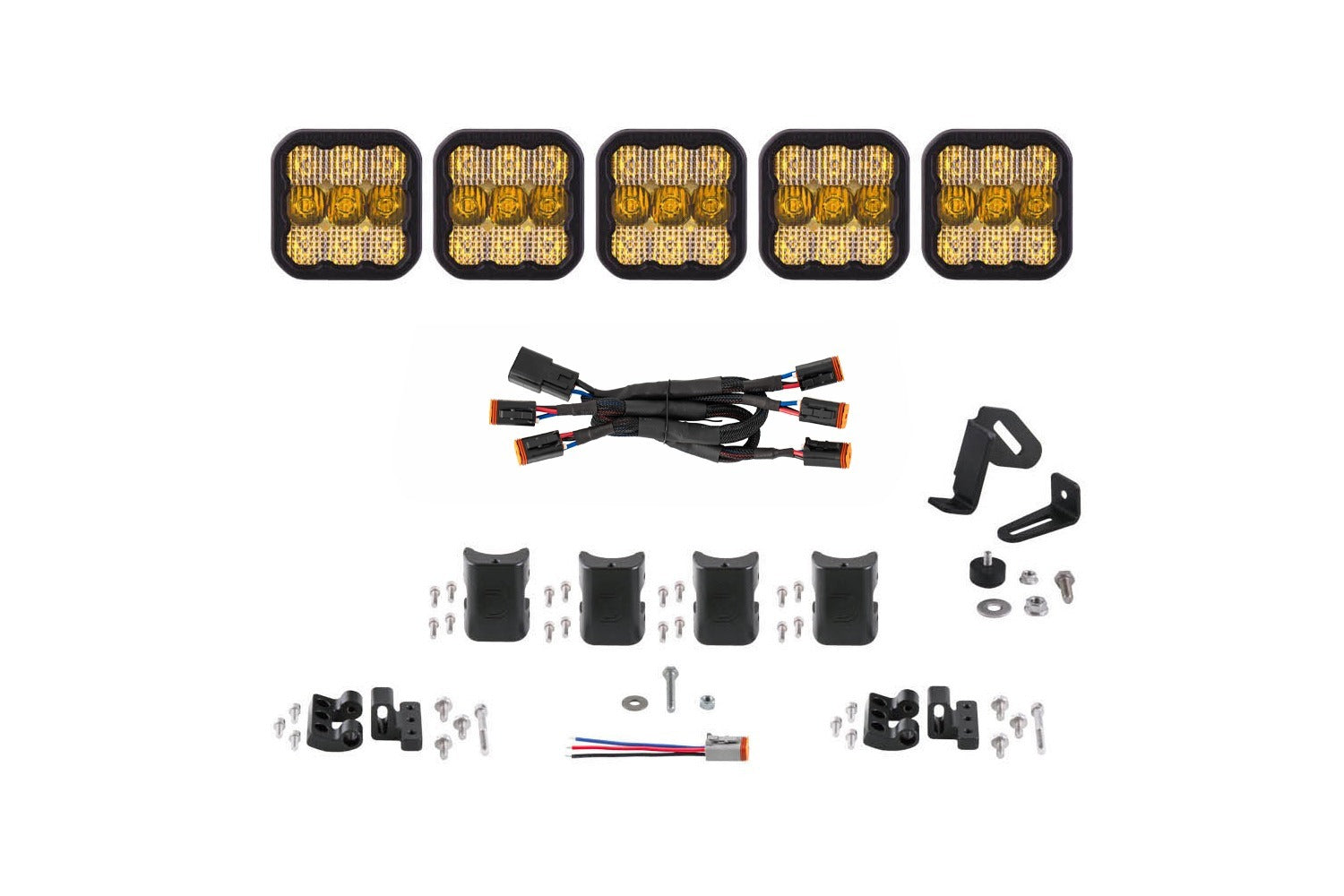 Diode Dynamics - SS5 Sport Universal CrossLink 5-Pod Lightbar Yellow Combo - DD6797