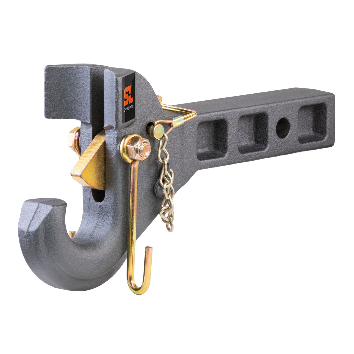 Curt - SecureLatch Receiver-Mount Pintle Hook (2" Shank, 14K, 2-1/2" or 3" Lunette) - 48405