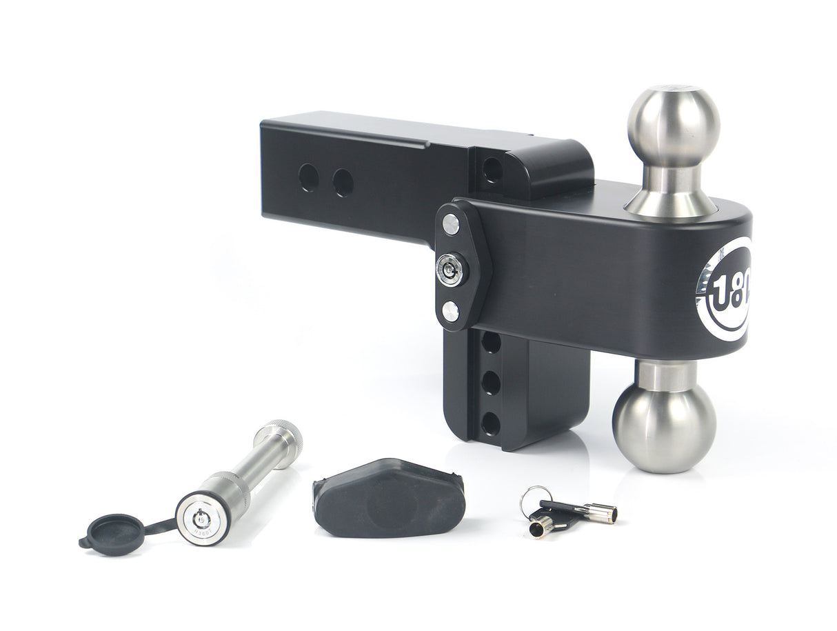 180 Hitch SS Cerakoted 4" Drop Hitch with 2.5" Shank w/ Keyed Alike WS05 - LTB4-2.5-KA-CER-BLA