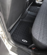 Rugged Ridge - Floor Liners, Rear, Black, Jeep Logo; 84-01 Jeep Cherokee XJ - DMC-12950.19