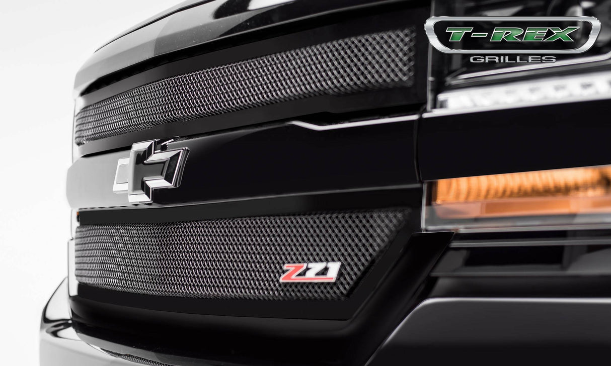 T-Rex Grilles - T-Rex Grilles 51124 Upper Class Grille, Black, Mild Steel, 2 Pc, Insert - 51124