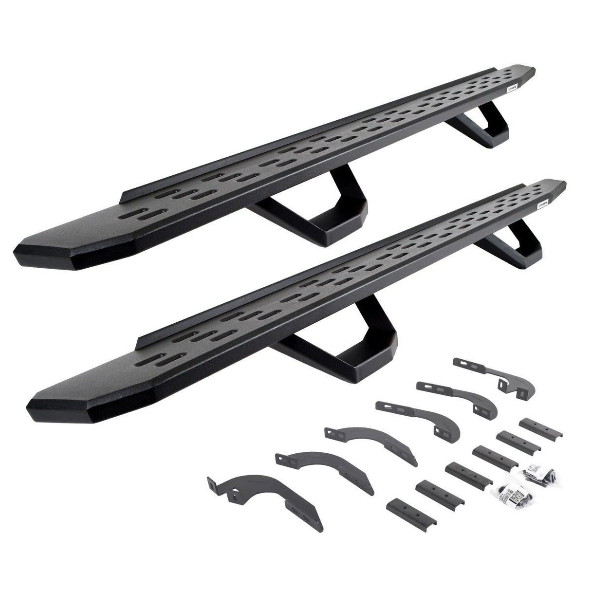 Go Rhino 6964456820PC RB30 Running Boards W/Mounting Brackets, 2 Pairs Drop Steps Kit -Double Cab Only