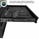 Overland Vehicle Systems - Kitchen Kit - 39 Piece Utensil, Aluminum Storage Box With Custom Cut Foam - 21010502
