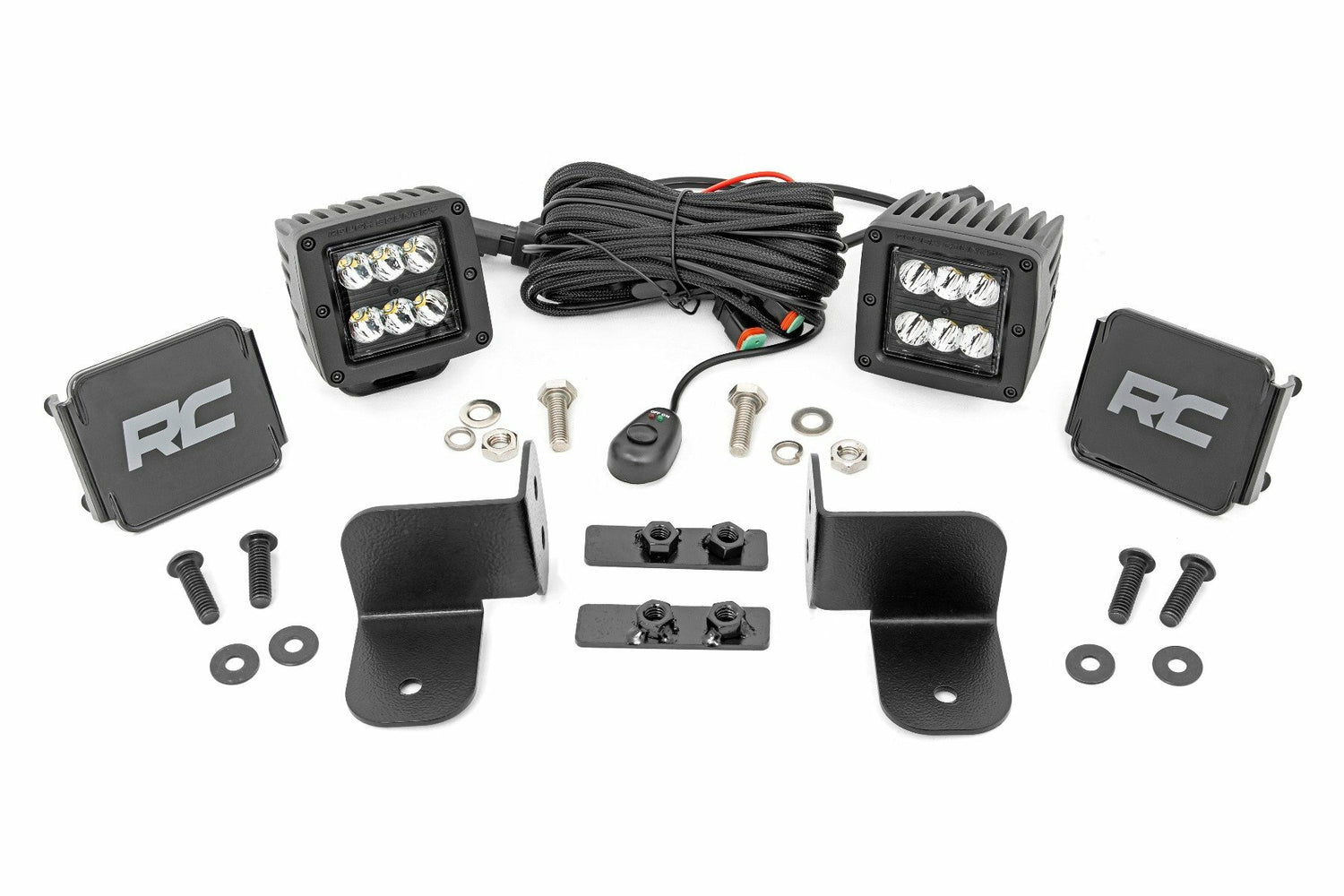 Rough Country - LED Light - Rear Mount - 2" Black Pair - Spot - Polaris Ranger 1000 Ranger XP 1000 - 93082