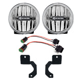 KC Hilites - 4 inch Gravity LED G4 - 2-Light System - SAE/ECE - 10W Fog Beam - for 18-23 Jeep JL / JT Steel Bumper - 504