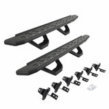 Go Rhino 6965056820PC - RB30 Running Boards with Mounting Brackets & 2 Pairs of Drops Steps Kit - Textured Black