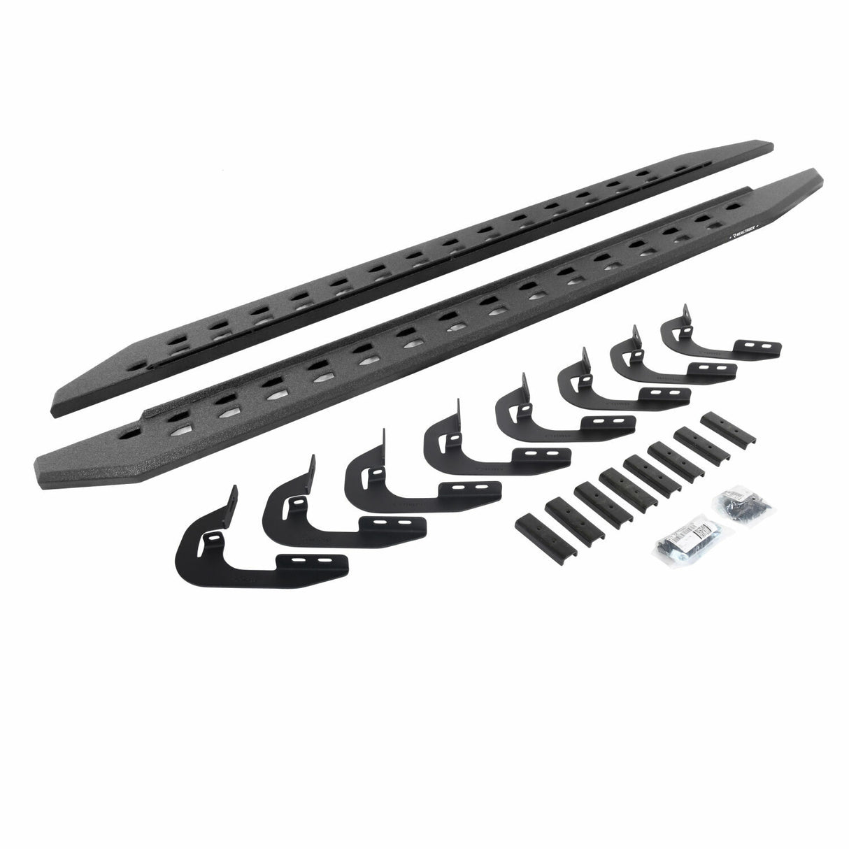 Go Rhino 69405880ST - RB20 Slim Line Running Boards With Mounting Brackets - Protective Bedliner Coating