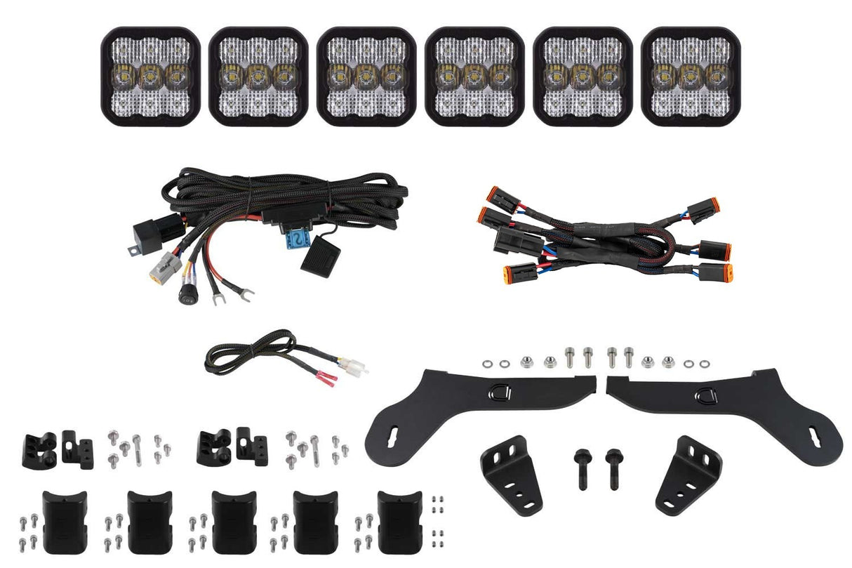 Diode Dynamics - SS5 Grille CrossLink Lightbar Kit for 2017-2020 Ford Raptor, Pro White Combo - DD7337