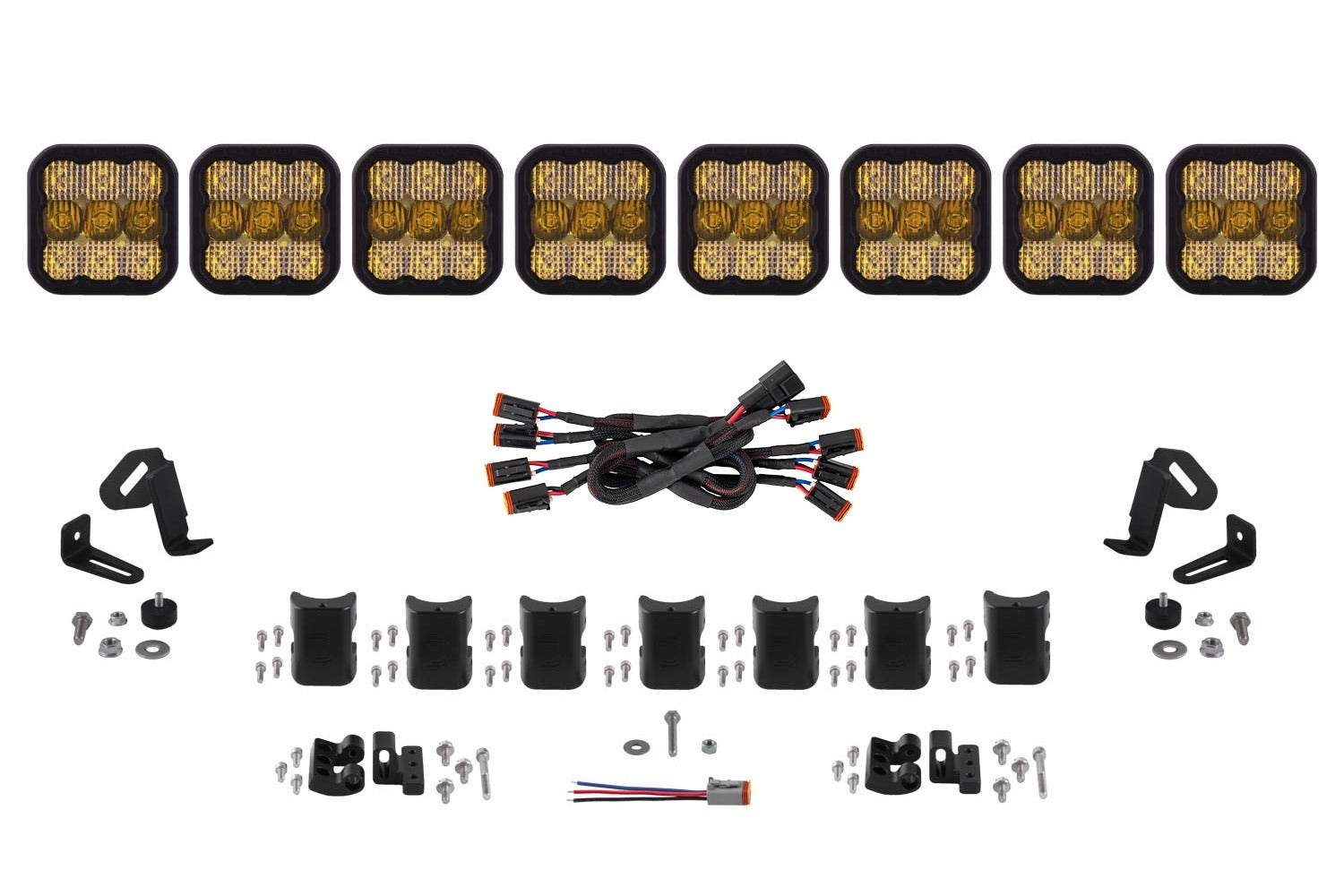 Diode Dynamics - SS5 Pro Universal CrossLink 8-Pod Lightbar Yellow Combo - DD7249