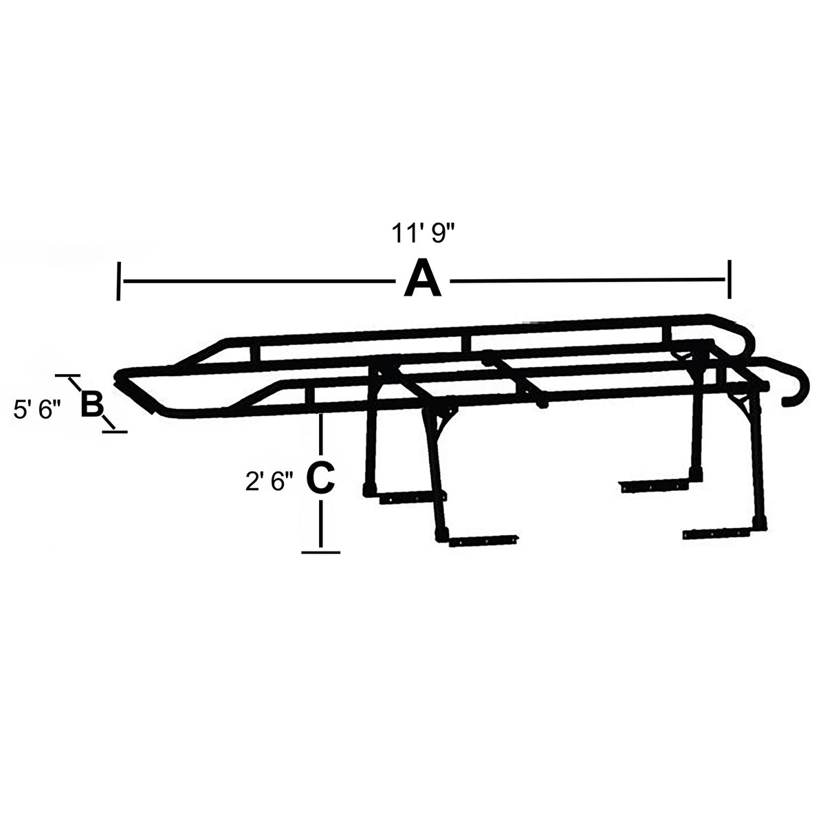 TrailFx - Heavy Duty Contractor Rack For Trucks w/o Shell or Topper (FCLR001B)