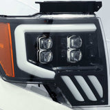 AlphaRex 880190 LED Projector Headlights Plank Style Design Gloss Black