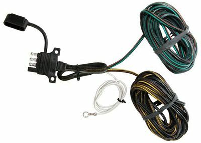 Husky Towing - 30496 4 Wire Flat 20 Foot Y-Harnes Wire Nylon Sleev/Heat Shrink Tube/Dust Cover/Grease