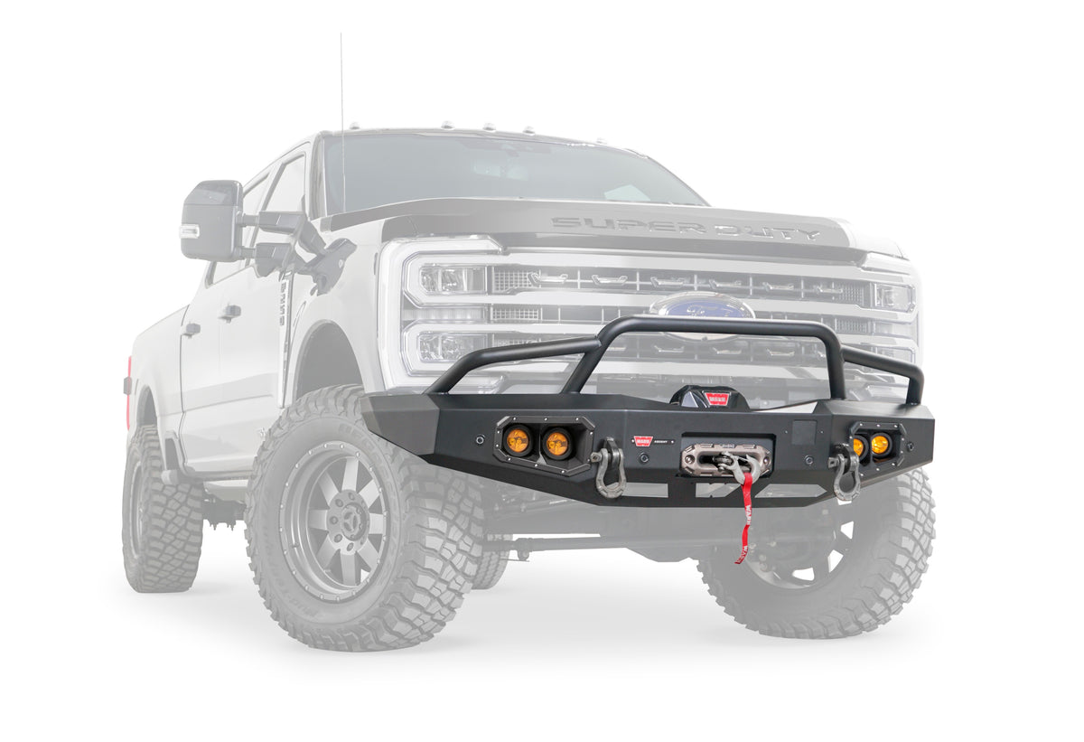 Warn - Ascent Front Bumper with Prerunner Grille Guard for 2023-2026 Ford Super Duty - 110760