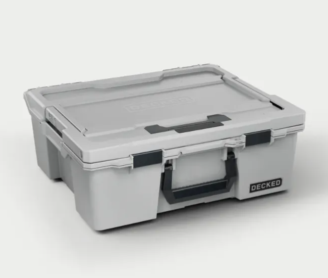Decked - Halfrack 32 - D-co Case - includes one (1) D-co tray - Cool Gray with black latches   - A0020-HRAK-GRY