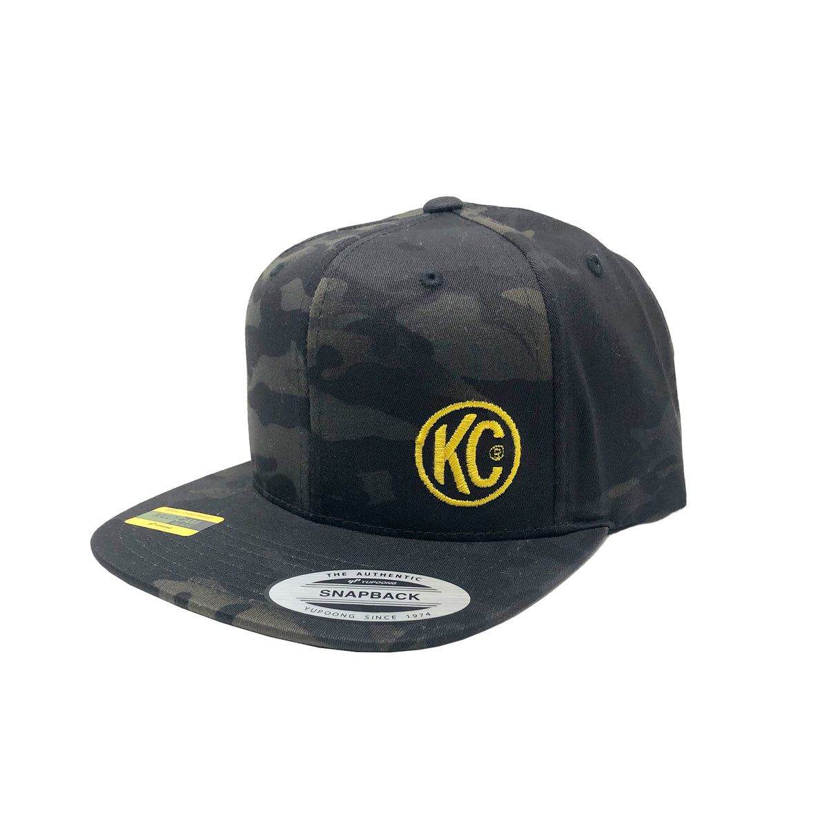 KC Logo - Flat Bill Snapback Trucker Hat - Black MultiCam - One Size - 70212