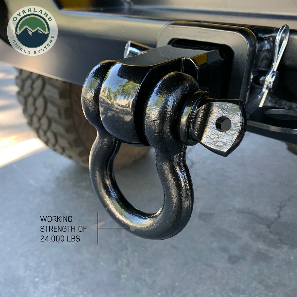 Overland Vehicle Systems - Receiver Hitch D-Ring Receiver Mount Recovery Shackle - 19109901