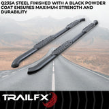 TrailFx - 4" Oval Bent Step Bar For Toyota Tacoma Double- Black (A1009B)