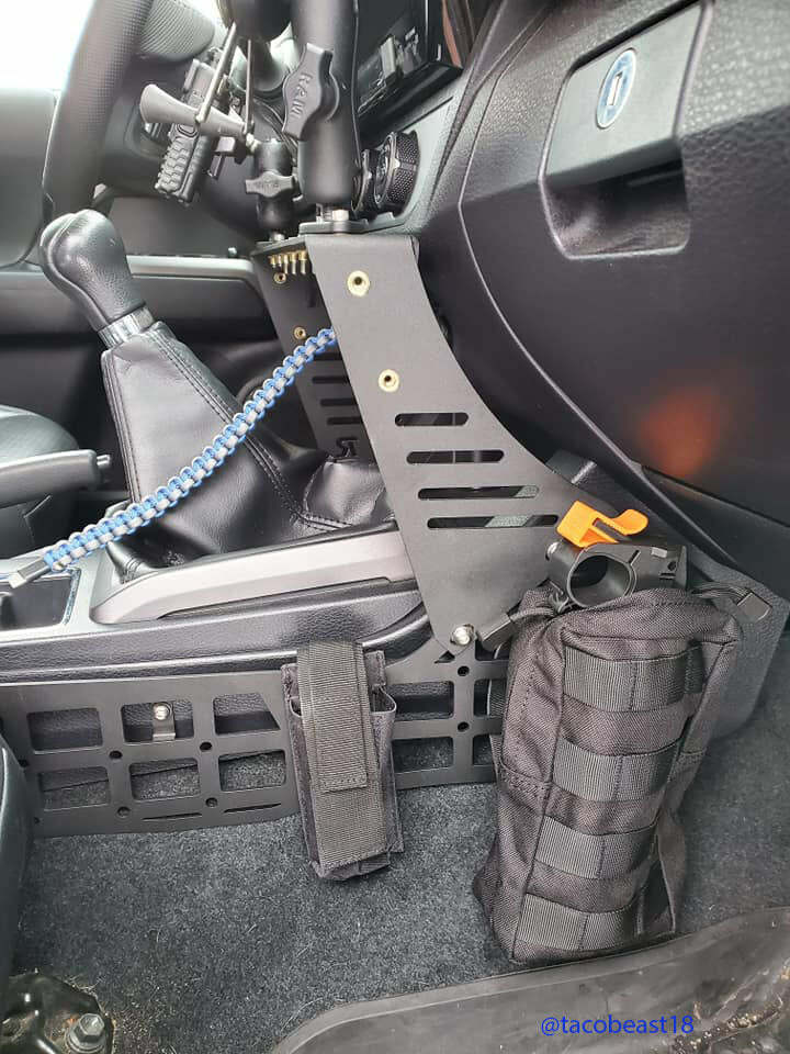 Rago Fabrication - 2016-2023 3rd Gen Toyota Tacoma Center Console Molle Storage Panel - R1619TTAUCCMP