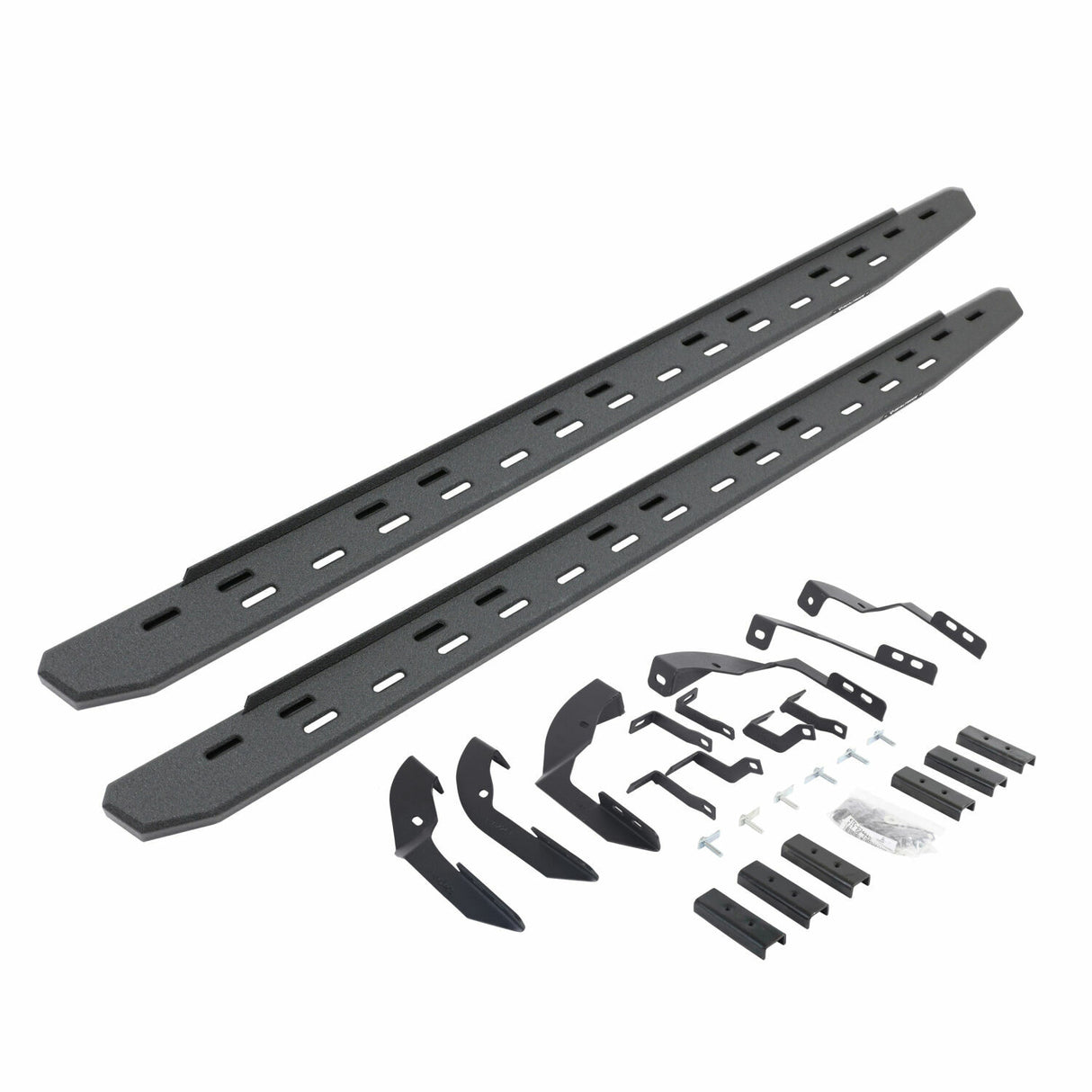 Go Rhino 69604280ST - RB30 Slim Line Running Boards with Mounting Bracket Kit - Protective Bedliner Coating