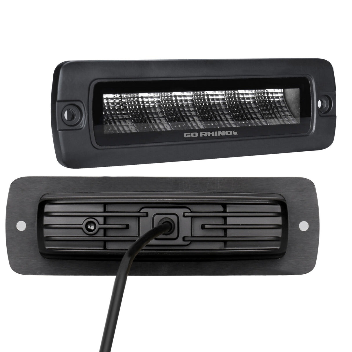 Go Rhino 750300621SBF Blackout Series - SIXLINE 6-LED Flood Lights with Flush Mount, Pair