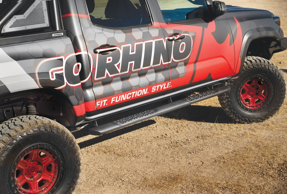 Go Rhino V3442987T - V3 Series Aluminum Side Steps with Mounting Brackets - Textured Black