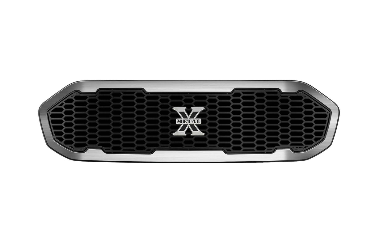 T-Rex Grilles - T-Rex Grilles 6315824 Laser X Grille,Black,Mild Steel,1 Pc,Replacement,Brushed trim and X-Metal logo - 6315824