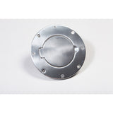 Non-Locking Gas Cap Door, Polished Aluminum; 97-06 Jeep Wrangler TJ