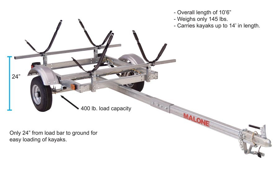 Malone - EcoLight 2 Kayak Trailer Package (2 J-Racks) - MPG586XJ