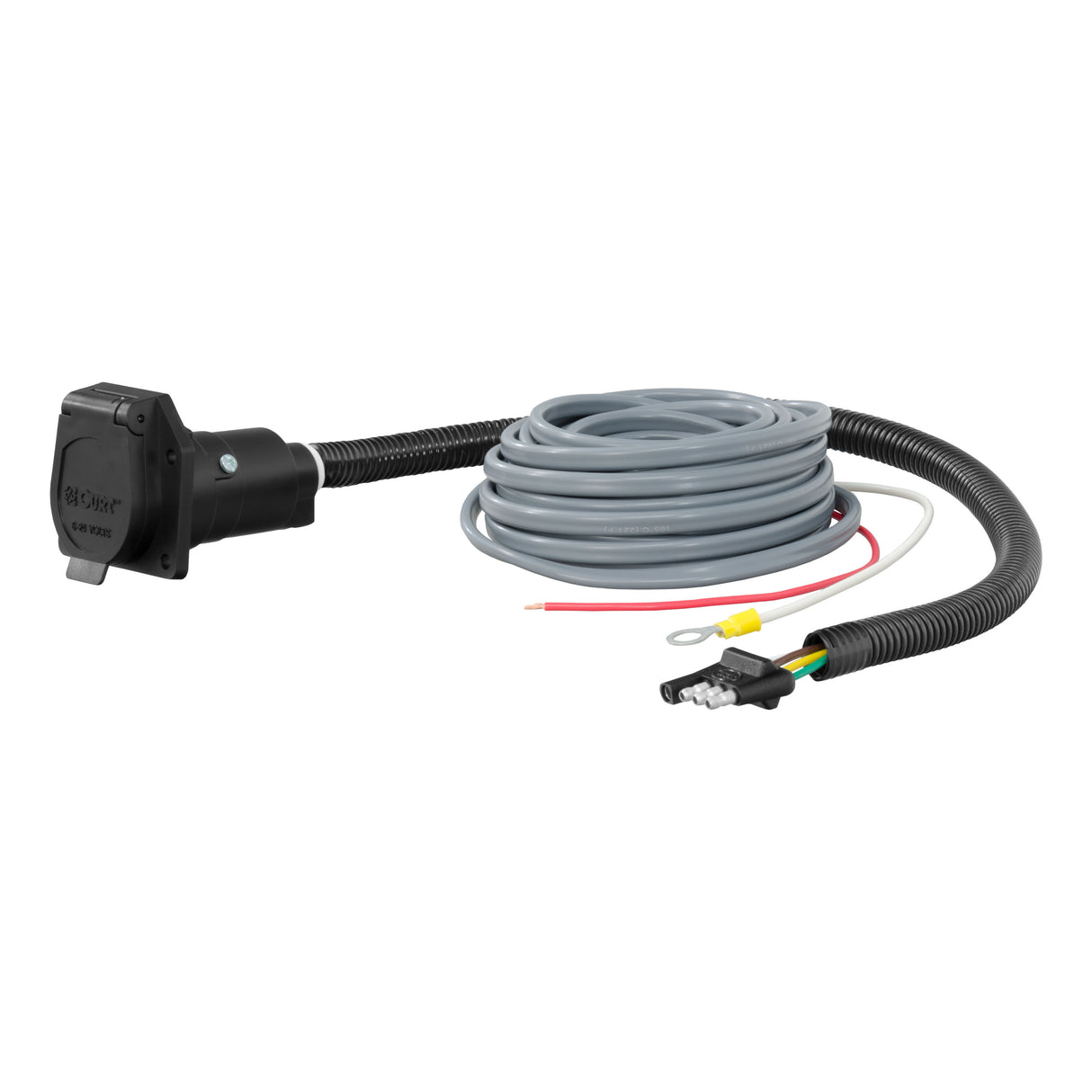 Curt - 4-Way Flat Electrical Adapter with Brake Controller Wiring - 57186