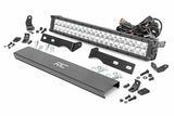 Rough Country - LED Light Kit - Bumper Mount - 20" Chrome Dual Row - Amber DRL - Jeep Grand Cherokee WK2 (11-20) - 70776