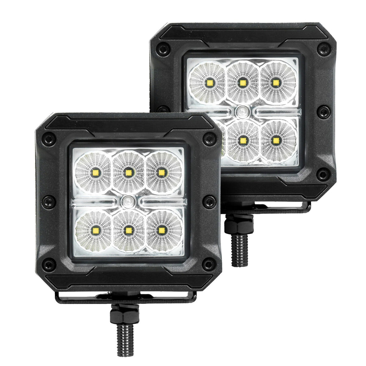 Go Rhino 55292LT -  RC2 LR Bull Bar with Mounting Brackets & Two 3" Cube Lights - Textured Black
