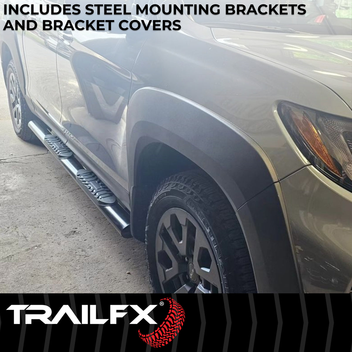 TrailFx - 4" Oval Straight Step Bar For Ram 1500 Extended- Black (A1543B)