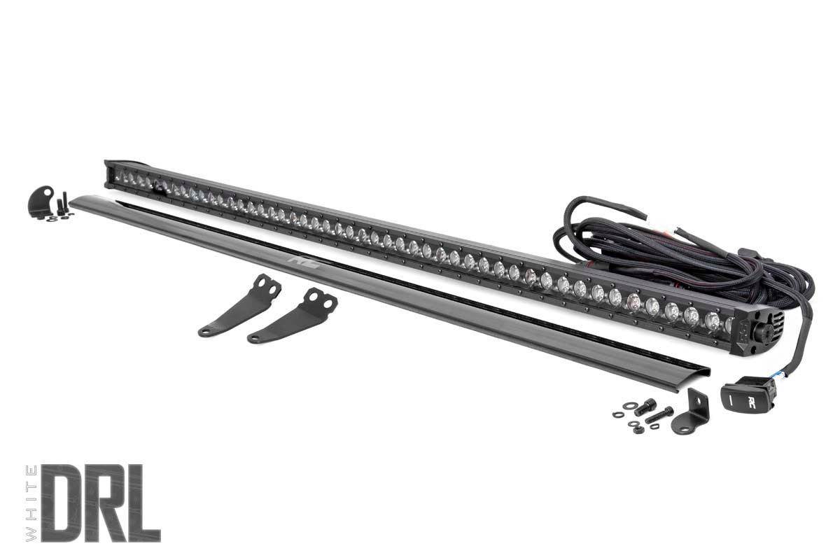 Rough Country - LED Light - Lower Windshield - 50" Black Single Row - White DRL - Polaris General General XP - 93035