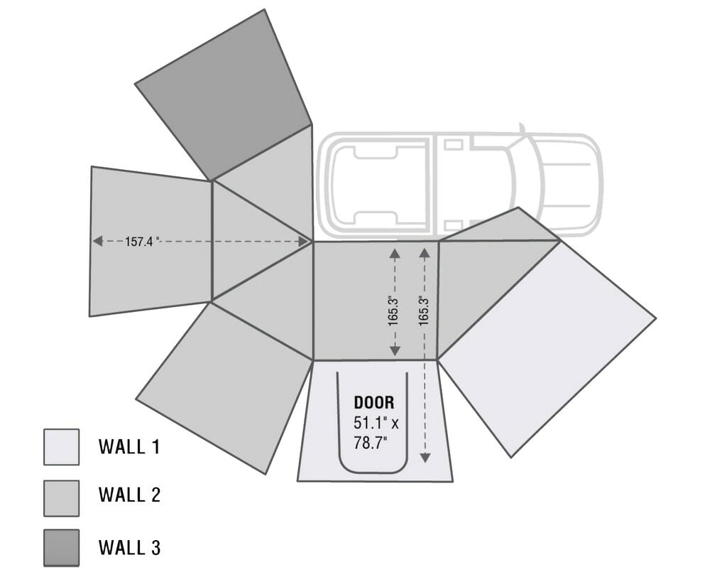 Overland Vehicle Systems - Nomadic 270 Awning Wall Kit Enhance Your Outdoor Experience - 18149909