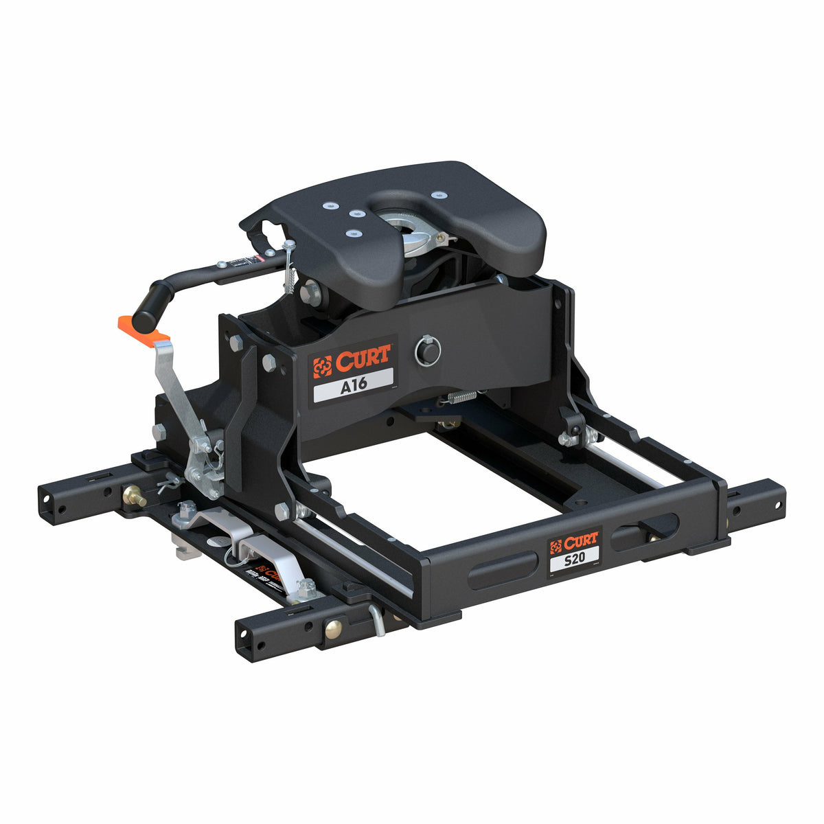 Curt - A16 5th Wheel Hitch w/ S20 Slider & Puck System Adapter, Select Chevy, Ford, GMC - 16681