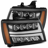AlphaRex 880287 LED Projector Headlights Plank Style Design Gloss Black
