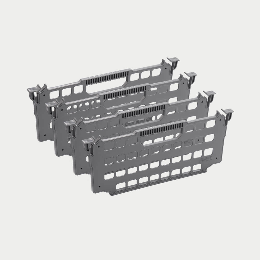 Decked - Version X Dividers - drawer dividers for vX Drawer Systems - one (1) set of four (4) - A0083-4DIV-GRY